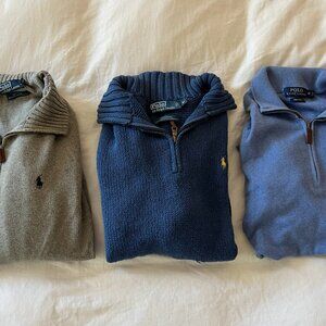 Polo Ralph Lauren Men's Sweaters Lot 1/4 Zip (Medium) (Three Pieces)